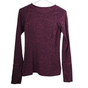 Rare Lululemon Activewear Burgundy Long Sleeve Thumbhole Top Women's 4 F16